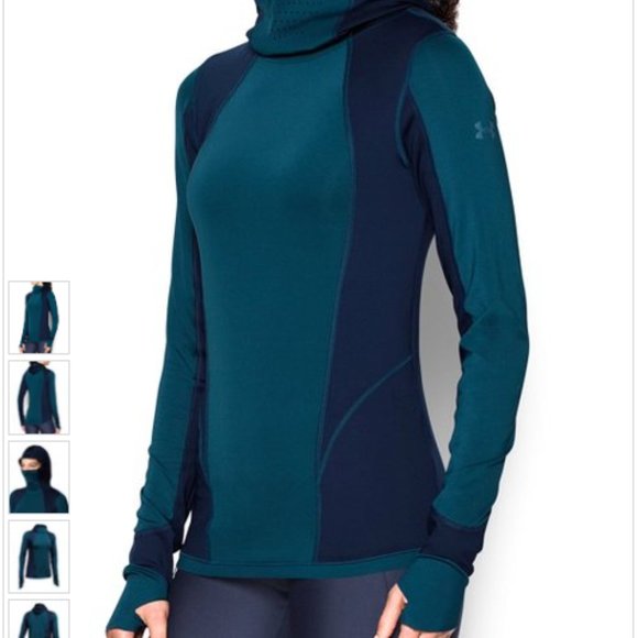 Under Armour Reactor Running Long-Sleeve Shirt with Smart-Insulation Hoodie Sz S - Picture 1 of 7